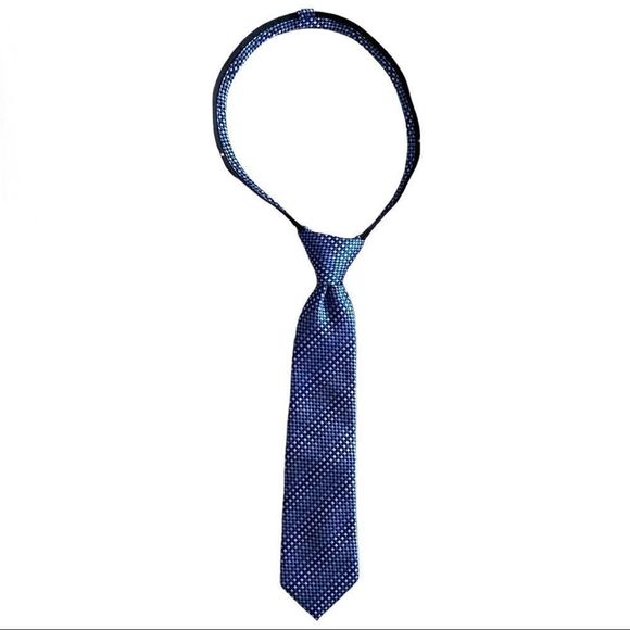 Boys zipper adjustable neck tie EUC blue - Picture 1 of 1